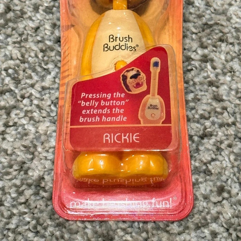 Brush Buddies Poppin Toothbrush Rickie Lion Character Soft Orange Kids BPA Free
